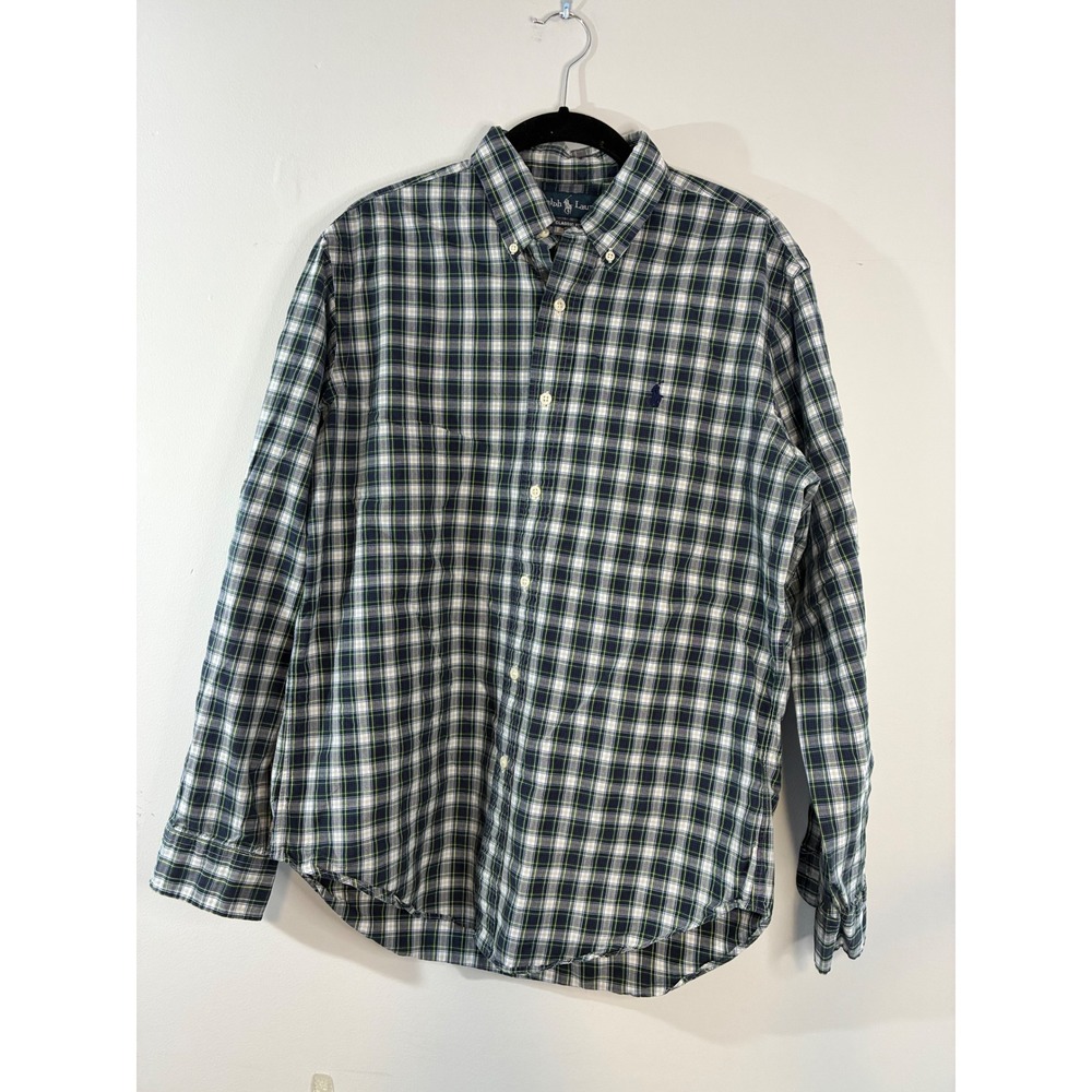Ralph Lauren‎ Classic Fit Plaid Button Down Long Sleeve Shirt Mens Size M